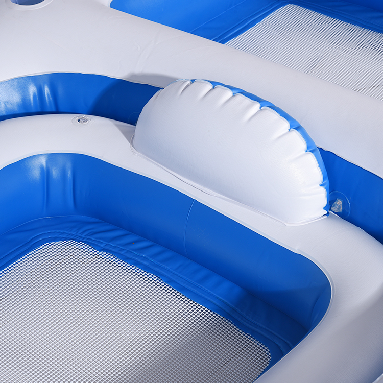 White Inflatable Floating Island 3 People Floating Island