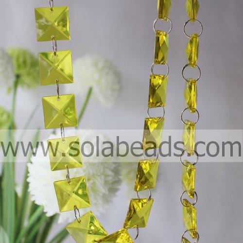 Chain Trimming 9*22*22MM Crystal Plastic Ring Beaded Trim