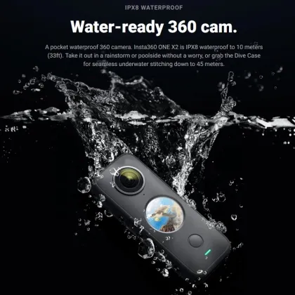 Insta360 ONE X2  Action Camera  5.7K 360-degree capture Waterproof To 10M  FlowState Stabilization Steady Cam Mode sport  camera