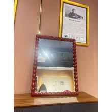 Rectangular Bobbin Solid Wood Frame Mirror for Entrway