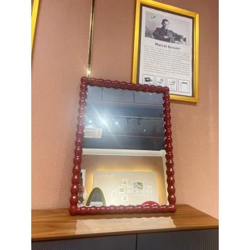 Rectangular Bobbin Solid Wood Frame Mirror for Entrway
