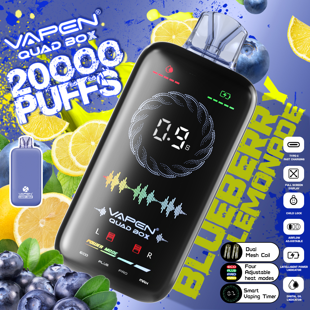 Vapen Quad Box 20k Puff Vape Asli