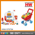 Hochwertiges Spielzeug Register Kids Kunststoff Supermarkt Trolley mit Licht und Sound
