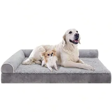 Memory Foam Orthopedic L-Shape Pet Bed for Extra Large Dogs: Comfortable and Easy to Clean