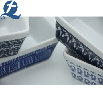 Pan de pan rectangular Utensilios para hornear de cerámica impresos personalizados