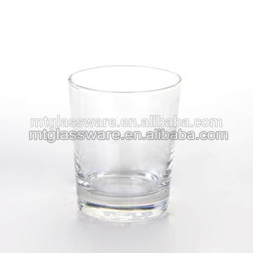 machine made 9.5 oz clear blue rock glasses