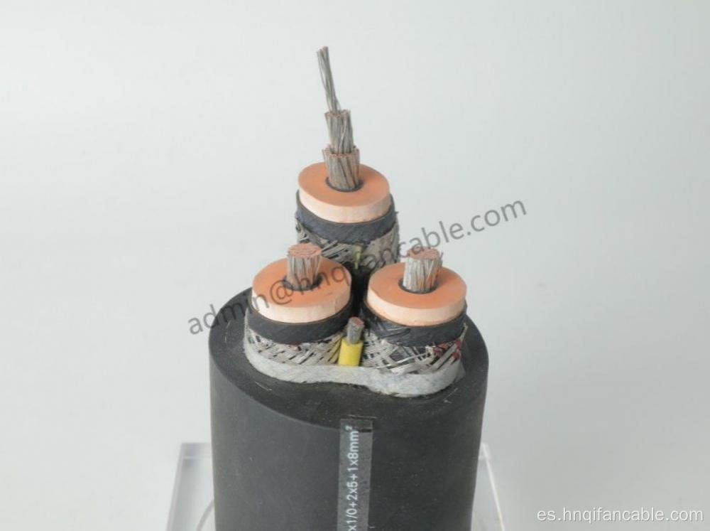 Cable de alimentación de minería aislada de goma 3 × 4/0