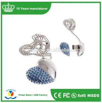 High quality jewery heart shape 8gb 16gb usb flash drive for wedding gift
