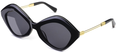 C1 Acetate Sunglasses Bright Black-Gold