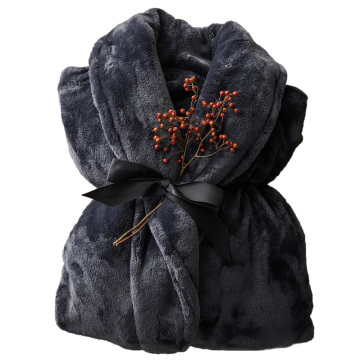 Super Warm Women's Shawl Collar Flannel Fleece Bathrobe