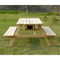 Enfriador de jardín, mesa de picnic de madera, mesa de comedor para patio