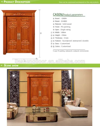 China design custom solid wood door for home decoration