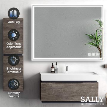 SALLY Dimmbarer wandmontierter Touch-LED-Badezimmer-Schminkspiegel