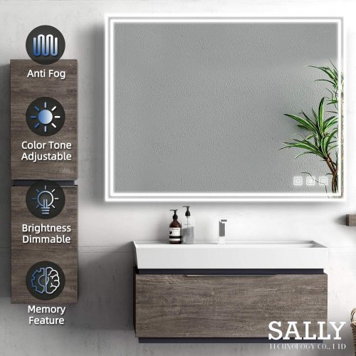 SALLY Dimmable Wall-Mounted Touch LED Bathroom Makeup Mirror