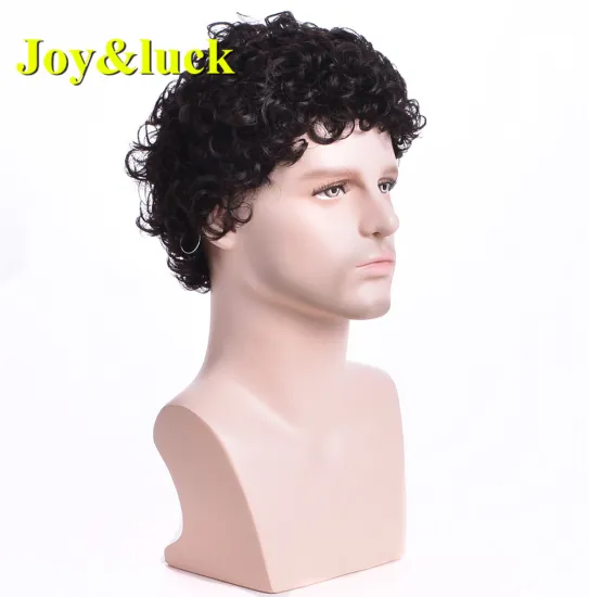 Wholesale Wigs for Men Black Color Daily or Party  Male Hairstyle Short Natural Kinky Curly Men Wigs Synthetic Hair Wigs