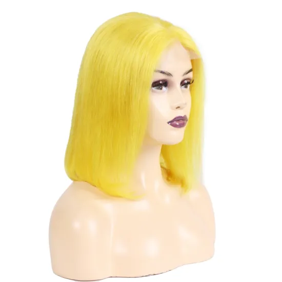 Brazilian Human Hair 13x4 Lace Front Closure Short Bob Wig Wholesale Light Color Straight Human Hair Bob Brazilian Wigs