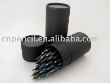 3.5\" 24 color pencil.black wood, with paper tube.