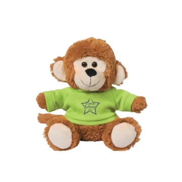Factory Wholesale Cute Brown Monkey Plush Toy with Green Clothes