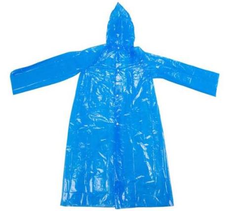 PE Blue Adult Disposable Raincoat