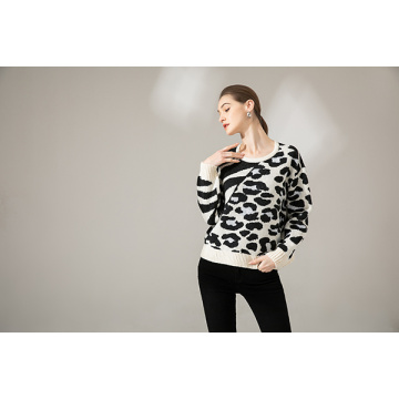 Striped leopard bump knit