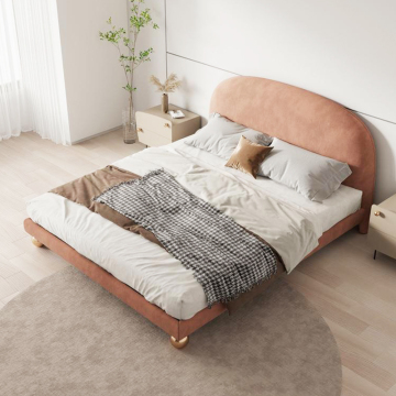 Moderne Luxus Massivholz -Plattform Bettenrahmen und gepolsterte Queensize -Betten