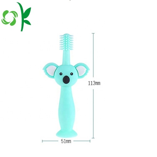 Cartoon Bear BPA Free Silicone toothbrush Baby