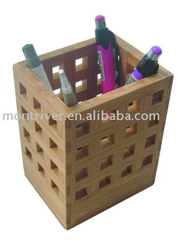 Bamboo pen holder