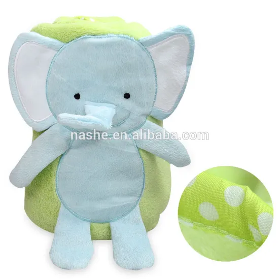 Baby Fleece Blanket---Applique Plush Style--Elephant Animal