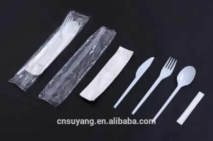 Wholesale 2in1 disopsable plastic forks with napkin