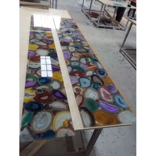 Multicolor natural agate stone slab