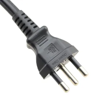 INMETRO & ROHS Certified 4.8MM OD Brazil Code 16A Power Cord Plug with 3G1.5mm² Cable - 2.5m Length