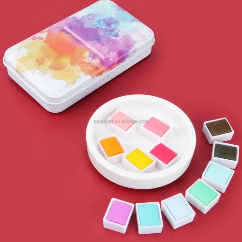 12 Warna Permen Solid Watercolor Tin Box Set