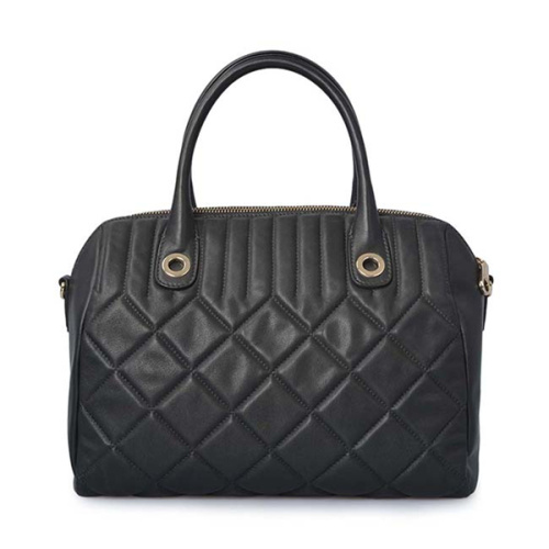 Kuilted Women&#39;s Tote Bag Schwarze gesteppte Nappa-Taschen