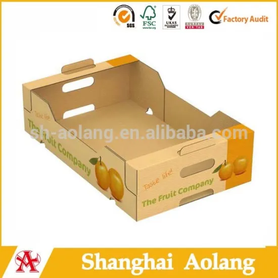 light yellow corrugated board fruit box