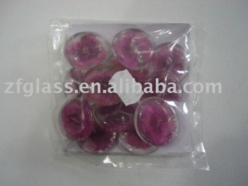 printed flat glass bead