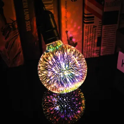 Festive Fireworks: Colorful 3D Glass LED Bulbs