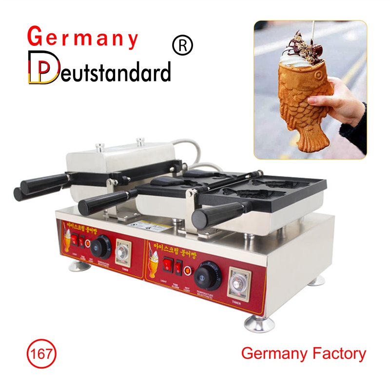 Stainless steel taiyaki ice cream cone maker machine with CE for sale