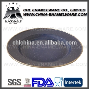 TUV certified enamel steel plate with rolled rim