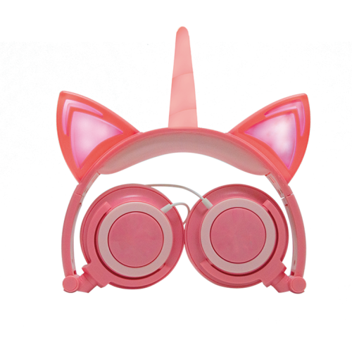 Penggemar Unicorn LED Langsung Anak Headphone Telinga Kucing