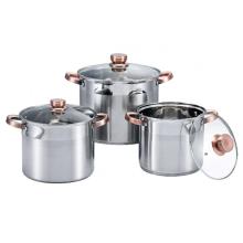 Stainless Steel Stock Pot with Golden Handles