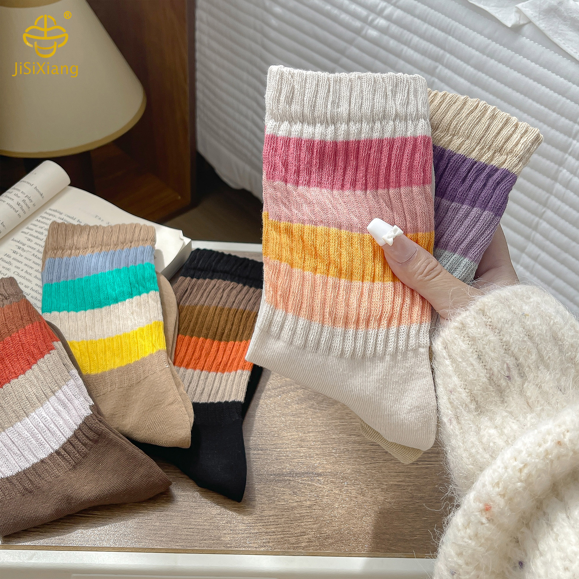 Korean version of the forest color high socks