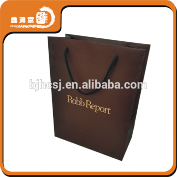 hot stamping brown custom printed luxury paper bag manufacturer