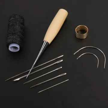 1 Set Canvas Leather Sewing Shoes Repair Tool Sets Awl Hand Stitching Taper Leathercraft Needle Tool Kit Leather Craft Sewing