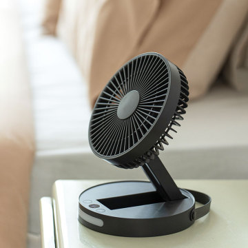 Portable Rechargeable Foldable Small Table Fan with Night Light and Air Cooling