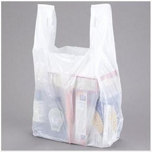 Plastic HDPE Vest Handle Reusable Mesh Produce Bag for Supermarket