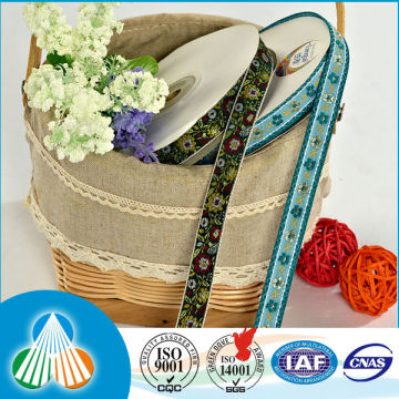 flower custom embroidered ribbon for apparel