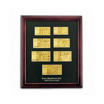 Gold Note Frames 24k Gold Foil Bank Note In Wooden Frame, Can Be Hanged On Wall Or Put ...