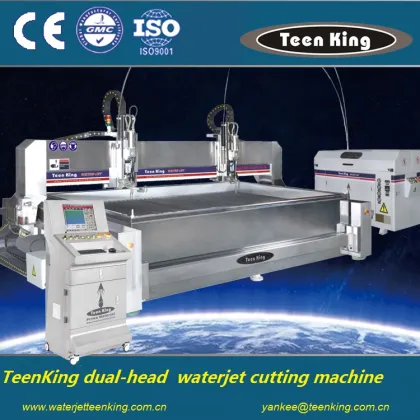 Dual-head waterjet cutting machine for metal