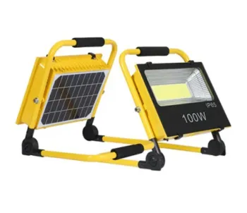 Outdoor Portable Solar LED Work Light: 100W Rechargeable, Waterproof & with Car Charger Function for Emergency and Camping Use