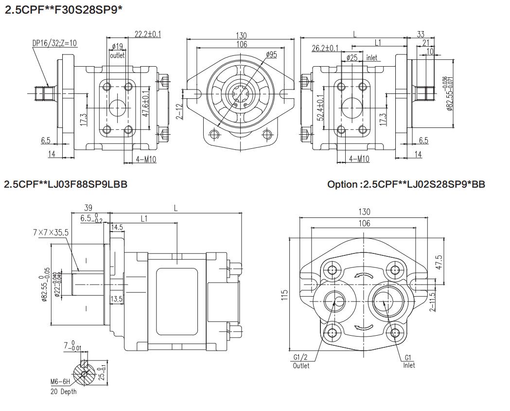 2.5CPF** Dimensions